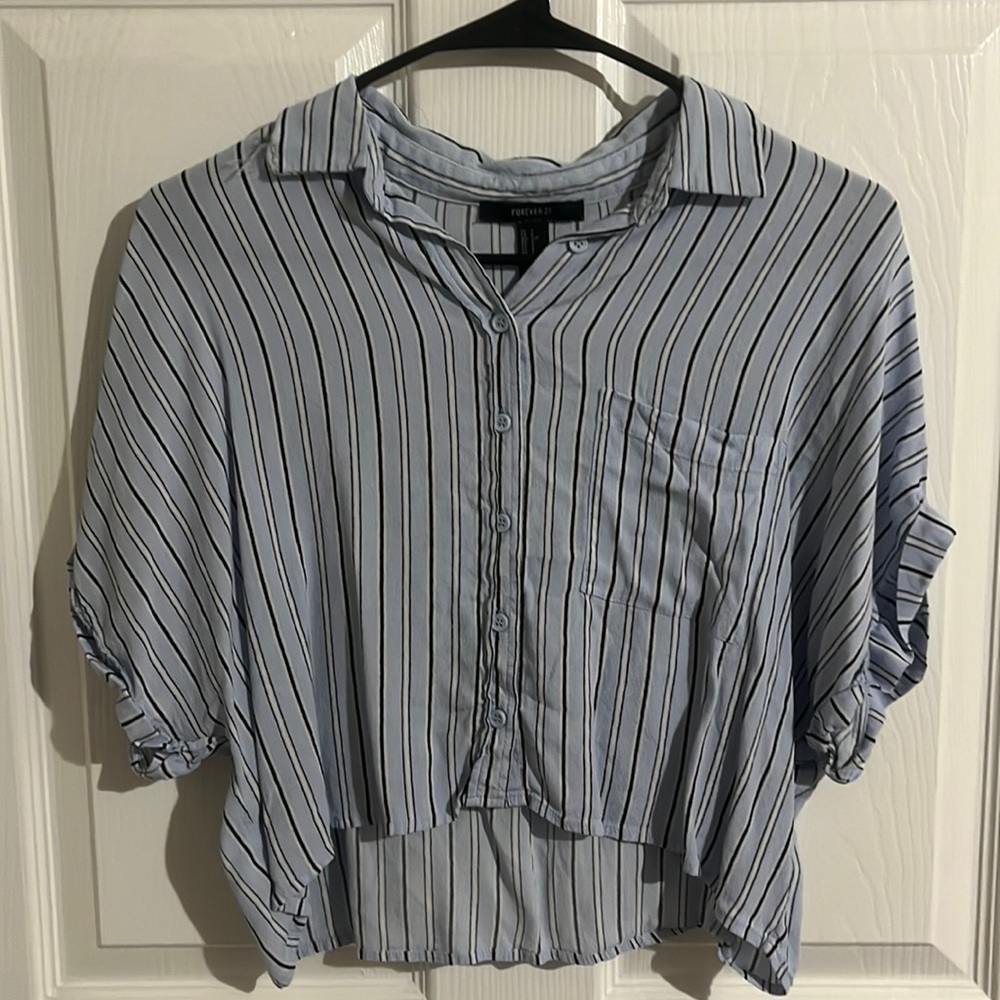 Striped button down